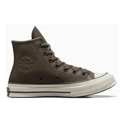 Kožené kecky Converse Chuck 70 hnědá barva, A12347C