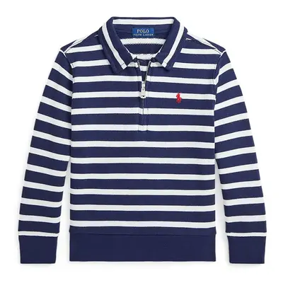 Dětská bavlněná mikina Polo Ralph Lauren tmavomodrá barva, vzorovaná, 322958182001