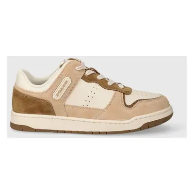 Kožené sneakers boty Coach C201 béžová barva, CR955