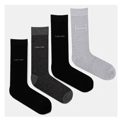 Ponožky Calvin Klein 4-pack pánské, černá barva, 701229430