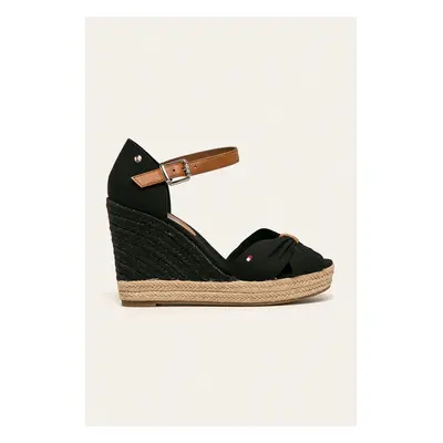 Sandály Tommy Hilfiger BASIC OPENED TOE HIGH WEDGE černá barva, FW0FW04784