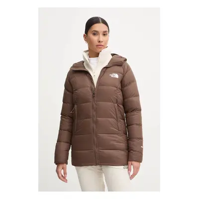 Péřová bunda The North Face Hyalite dámská, hnědá barva, přechodná, NF0A7Z9R1OI1