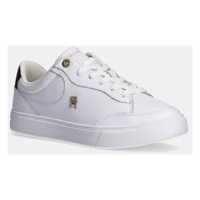 Kožené sneakers boty Tommy Hilfiger ESSENTIAL CHIC COURT SNEAKER RWB bílá barva, FW0FW08579