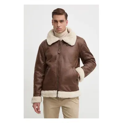 Bunda Alpha Industries B3 FL pánská, hnědá barva, přechodná, 143106