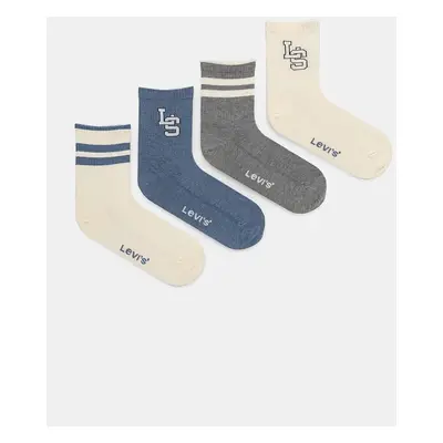 Ponožky Levi's 4-pack béžová barva, 37157-1182