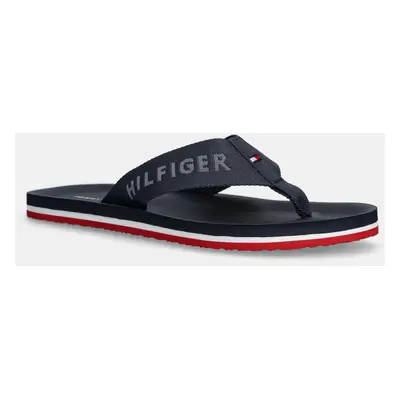 Žabky Tommy Hilfiger COMFORT HILFIGER BEACH SANDAL pánské, tmavomodrá barva, FM0FM05341