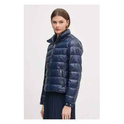 Péřová bunda Tommy Hilfiger dámská, tmavomodrá barva, přechodná, WW0WW44980