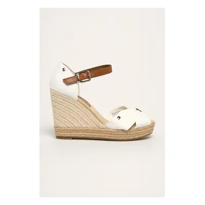 Sandály Tommy Hilfiger BASIC OPENED TOE HIGH WEDGE bílá barva, FW0FW04784