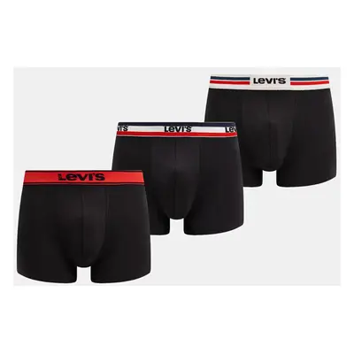 Boxerky Levi's 3-pack pánské, černá barva, 37149-1036