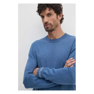 Svetr z vlněné směsi Pepe Jeans NEW ANDRE CREW NECK pánský, modrá barva, lehký, PM702469