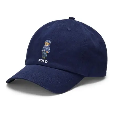 Dětská bavlněná kšiltovka Polo Ralph Lauren tmavomodrá barva, s aplikací, 323952400001