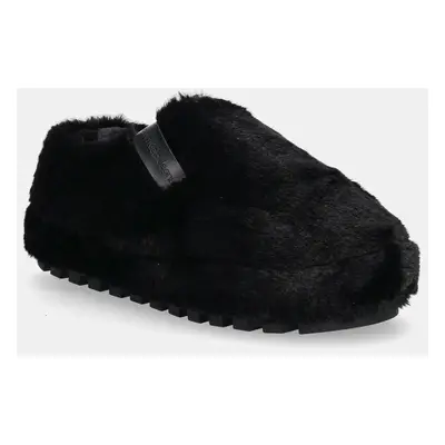 Pantofle Calvin Klein Jeans HOME ANKE SLIPPER WN FUR černá barva, YW0YW01596