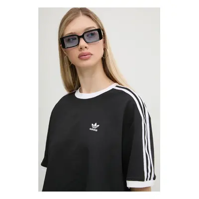 Tričko adidas Originals 3S LOOSE CROP T černá barva, JC8149