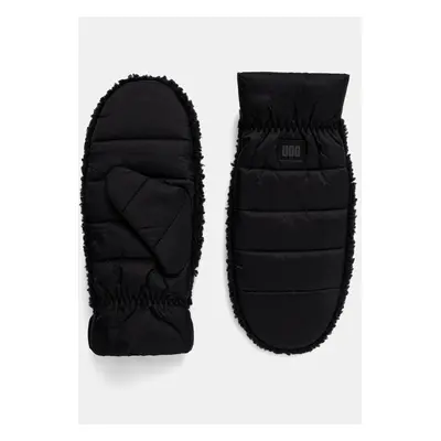 Rukavice UGG W AW FLUFF MITTEN černá barva, 101019