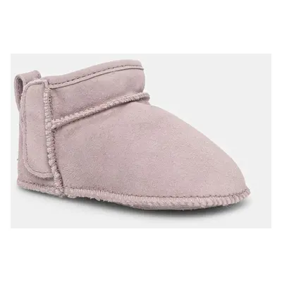 Kojenecké semišové boty UGG BABY CLASSIC ULTRA MINI šedá barva, 1157690I