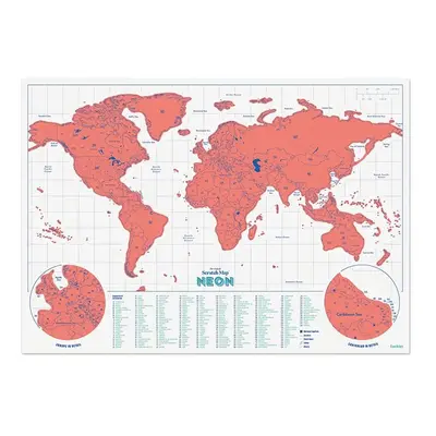 Stírací mapa Luckies of London Coral více barev