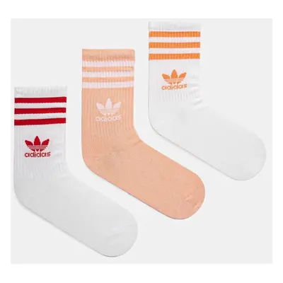 Ponožky adidas Originals 3-Stripes 3-pack bílá barva, JI9472