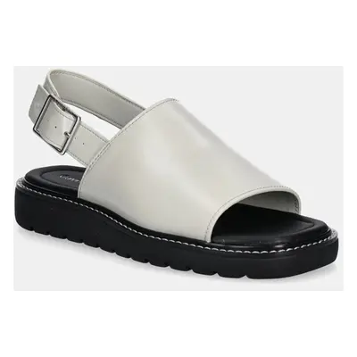 Sandály Calvin Klein Jeans SQ MOLDED SANDAL SLING MG LTH dámské, šedá barva, YW0YW01711