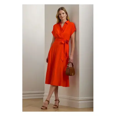 Šaty Lauren Ralph Lauren oranžová barva, midi, 250909427