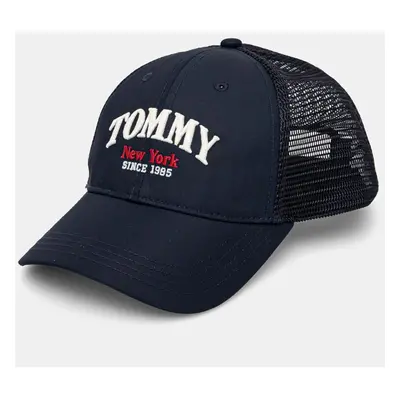 Dětská baseballová čepice Tommy Hilfiger tmavomodrá barva, s aplikací, AU0AU01953