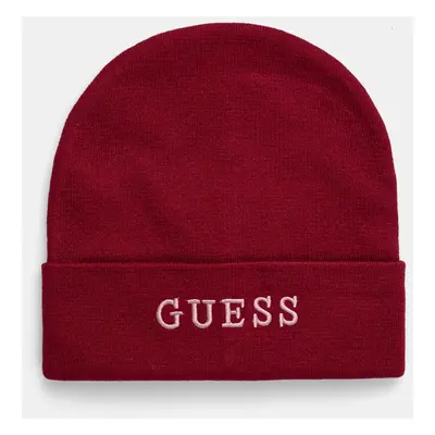 Čepice Guess vínová barva, z husté pleteniny, AW5189 POL01