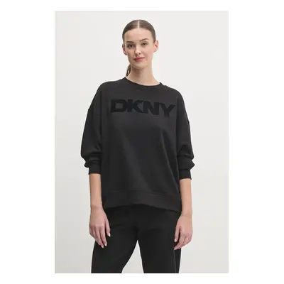 Mikina Dkny dámská, černá barva, s aplikací, DP5T1140