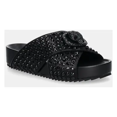 Pantofle Kurt Geiger London Chelsea Cross Strap Dr dámské, černá barva, 3973109609