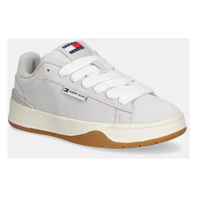 Semišové sneakers boty Tommy Jeans TJW SKATE SNEAKER šedá barva, EN0EN02677