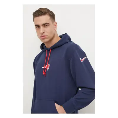 Mikina s příměsí vlny Nike New England Patriots tmavomodrá barva, s kapucí, s aplikací, 02FI-41S