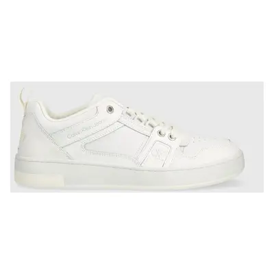 Kožené sneakers boty Calvin Klein Jeans YM0YM00575 BASKET CUPSOLE R LTH-TPU INSERT bílá barva