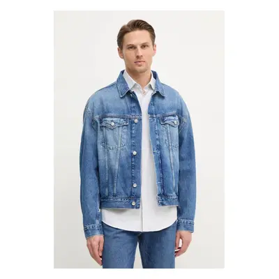 Džínová bunda Calvin Klein Jeans pánská, modrá barva, přechodná, J30J327027