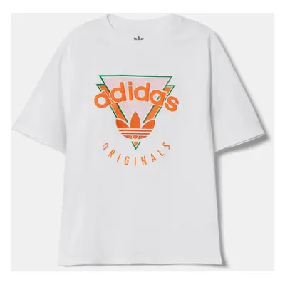 Dětské bavlněné tričko adidas Originals bílá barva, s potiskem, JC5861