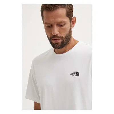 Tričko The North Face M S/S Simple Dome Tee bílá barva, s potiskem, NF0A87NGFN41