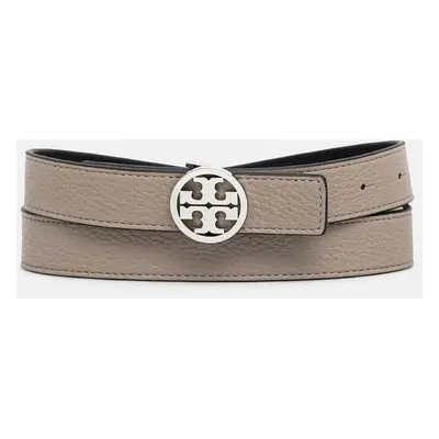 Oboustranný kožený pásek Tory Burch 1" Miller Reversible dámský, šedá barva, 138935