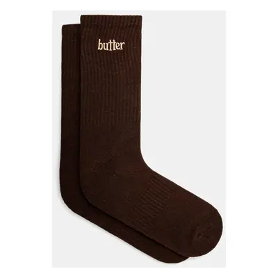 Ponožky Butter Goods Basic Socks pánské, hnědá barva, BG243910