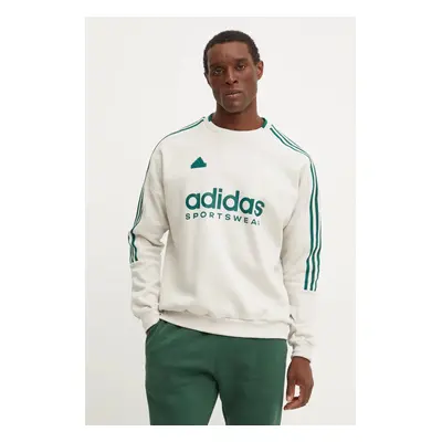 Tepláková mikina adidas Tiro béžová barva, s potiskem, IW5945