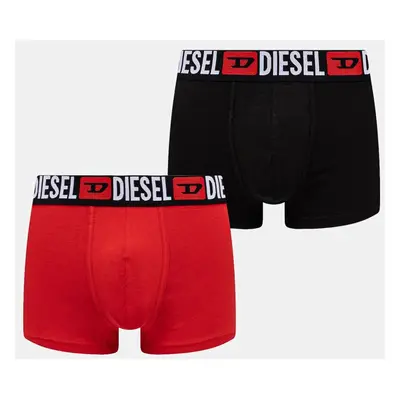 Boxerky Diesel 2-pack pánské, červená barva