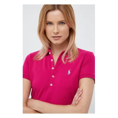 Polo tričko Ralph Lauren růžová barva, s límečkem, 211870245034