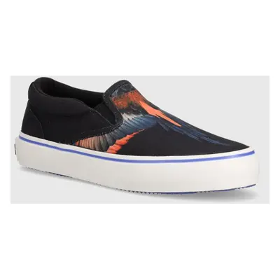 Tenisky Marcelo Burlon Icon Wings Slip-On Vulcanized pánské, černá barva, CMIA079S24FAB0011026