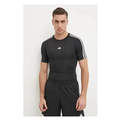 Tréninkové tričko adidas Performance Techfit černá barva, s potiskem, IN5588