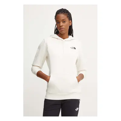 Mikina The North Face Simple Dome Hoodie dámská, béžová barva, s kapucí, s potiskem, NF0A89EYQLI