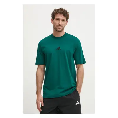 Bavlněné tričko adidas Essential zelená barva, JF1096