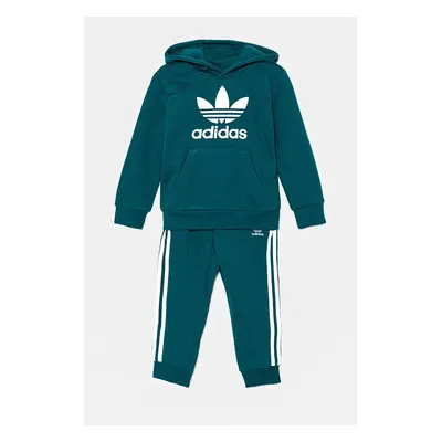 Dětská tepláková souprava adidas Originals HOODIE SET zelená barva, IY4789