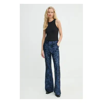 Kalhoty ZADIG&VOLTAIRE dámské, černá barva, zvony, high waist, WWPA00808