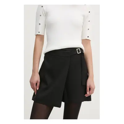 Kalhotová sukně Artigli černá barva, high waist, ACSH000394