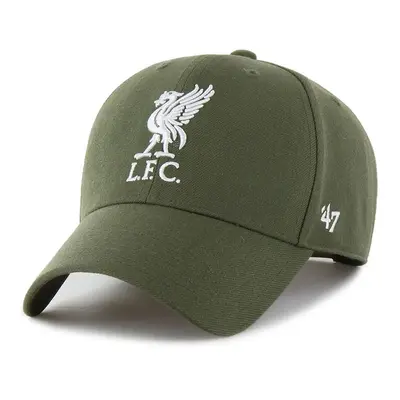 Čepice s vlněnou směsí 47 brand Liverpool FC zelená barva, s aplikací, EPL-MVPSP04WBP-SWA