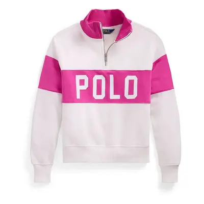 Dětská mikina Polo Ralph Lauren růžová barva, s potiskem, 313957302001