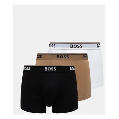 Boxerky BOSS 3-pack pánské, bílá barva, 50531684