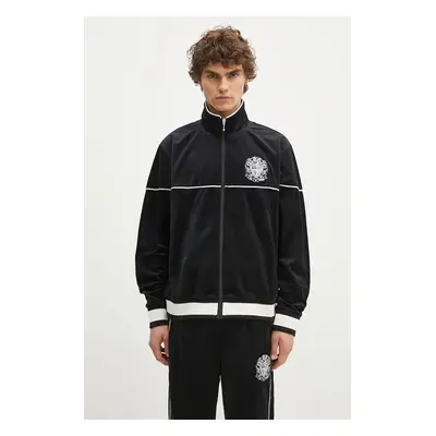 Velurová mikina Billionaire Boys Club Velour Track Top černá barva, s aplikací, B24342