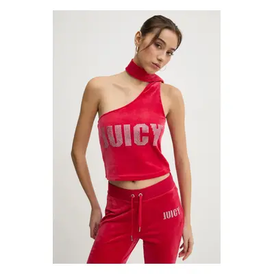 Top Juicy Couture červená barva, s aplikací, JCBCT125863